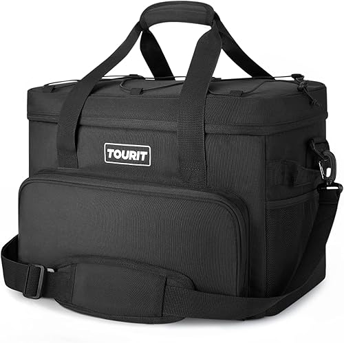 TOURIT Cooler Bag 46-Latas suave refrigerador aislado portátil 32L almuerzo enfriadores para picnic, playa, trabajo, viaje, Negro