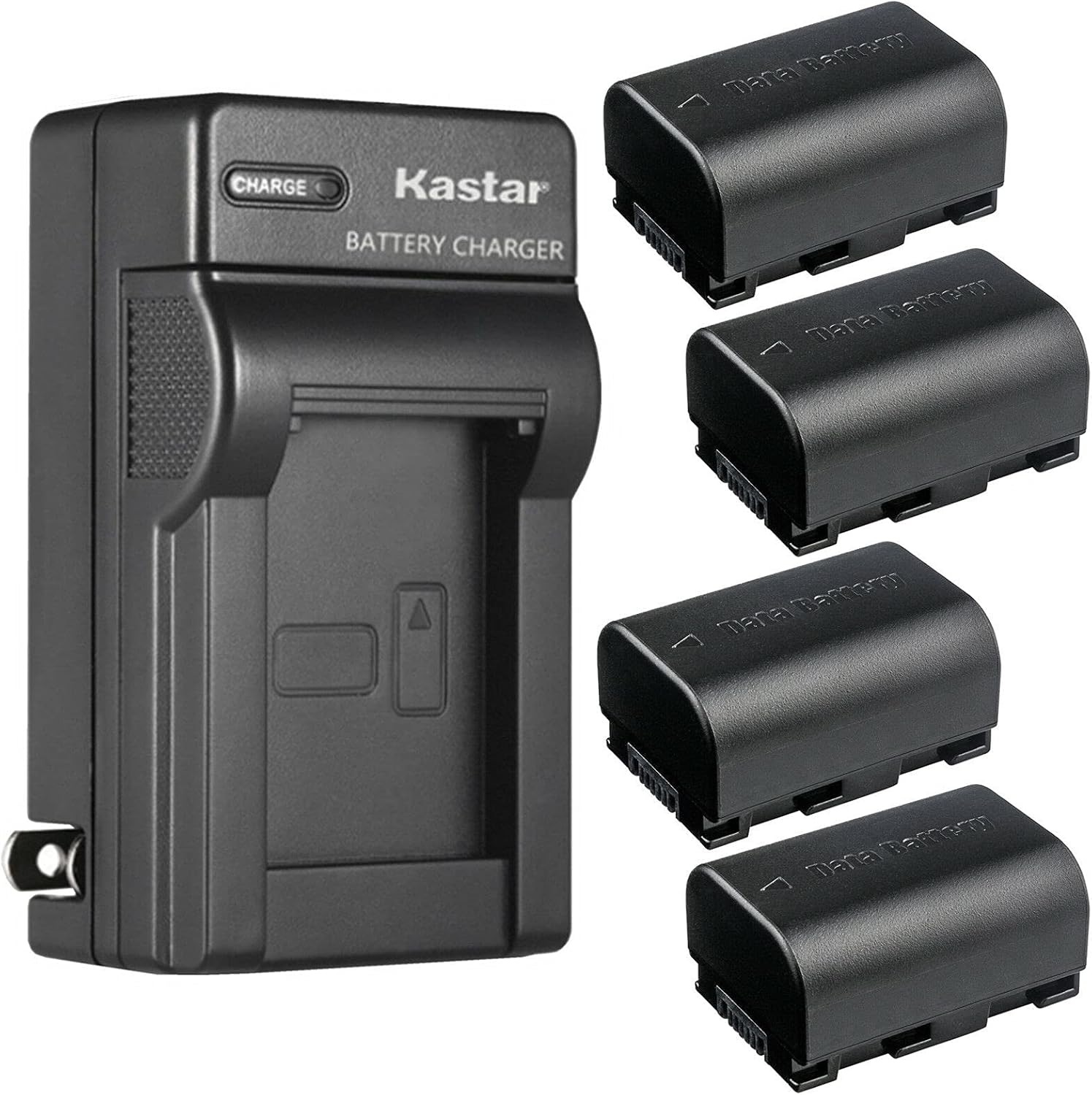 Kastar 4-Pack Battery and AC Wall Charger Replacement for JVC GZ-MS250BUS GZ-MS250U GZ-HM30 GZ-HM30BU GZ-HM30U GZ-HM33 GZ-HM35 GZ-HM35U GZ-HM40 GZ-HM50 GZ-HM50U GZ-HM65 GZ-HM300 GZ-HM300BU GZ-HM300BUS