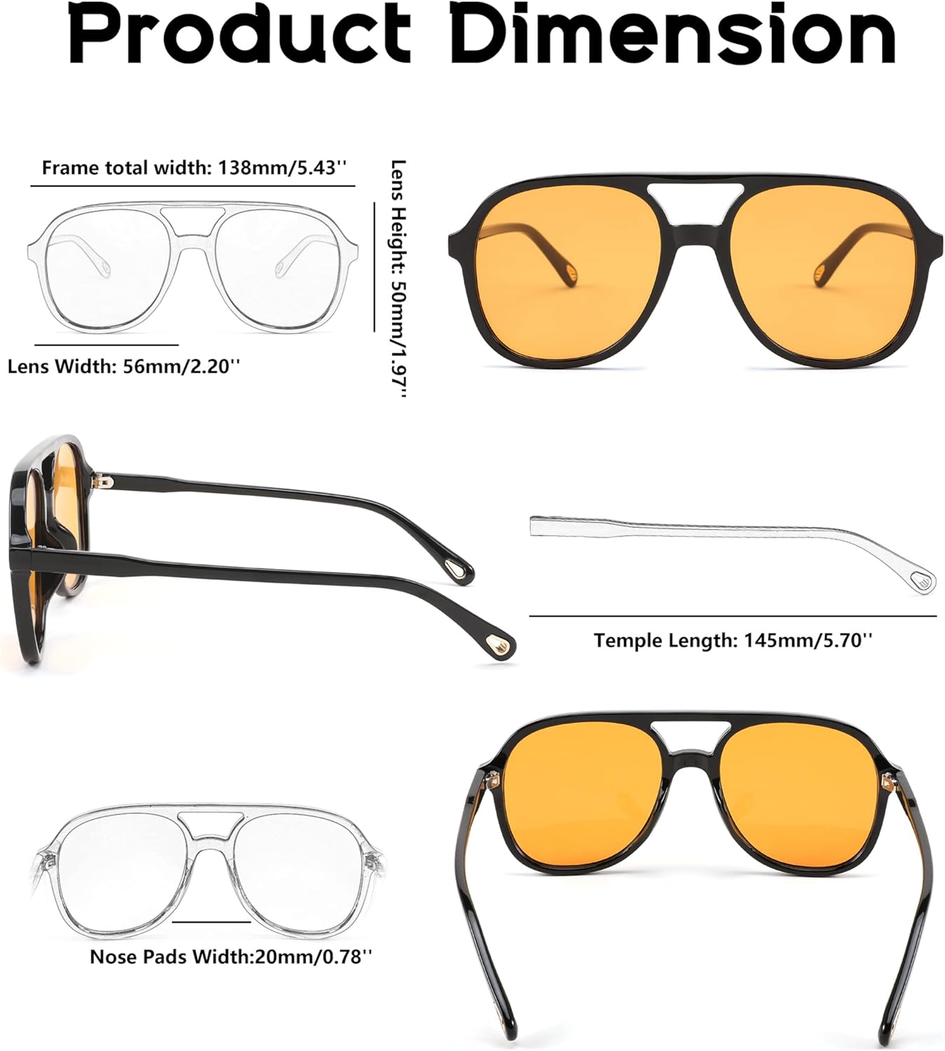 FEISEDY Retro Aviator Sunglasses Women Men Classic Square Shades Trendy Sun Glasses UV400 Protection B2394 - Image 4