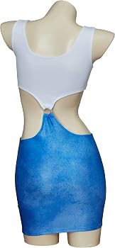 pretty woman dress blue white Pretty Woman Vivian Cosplay Costume White Blue Hollow Dress with Necklace and Wig