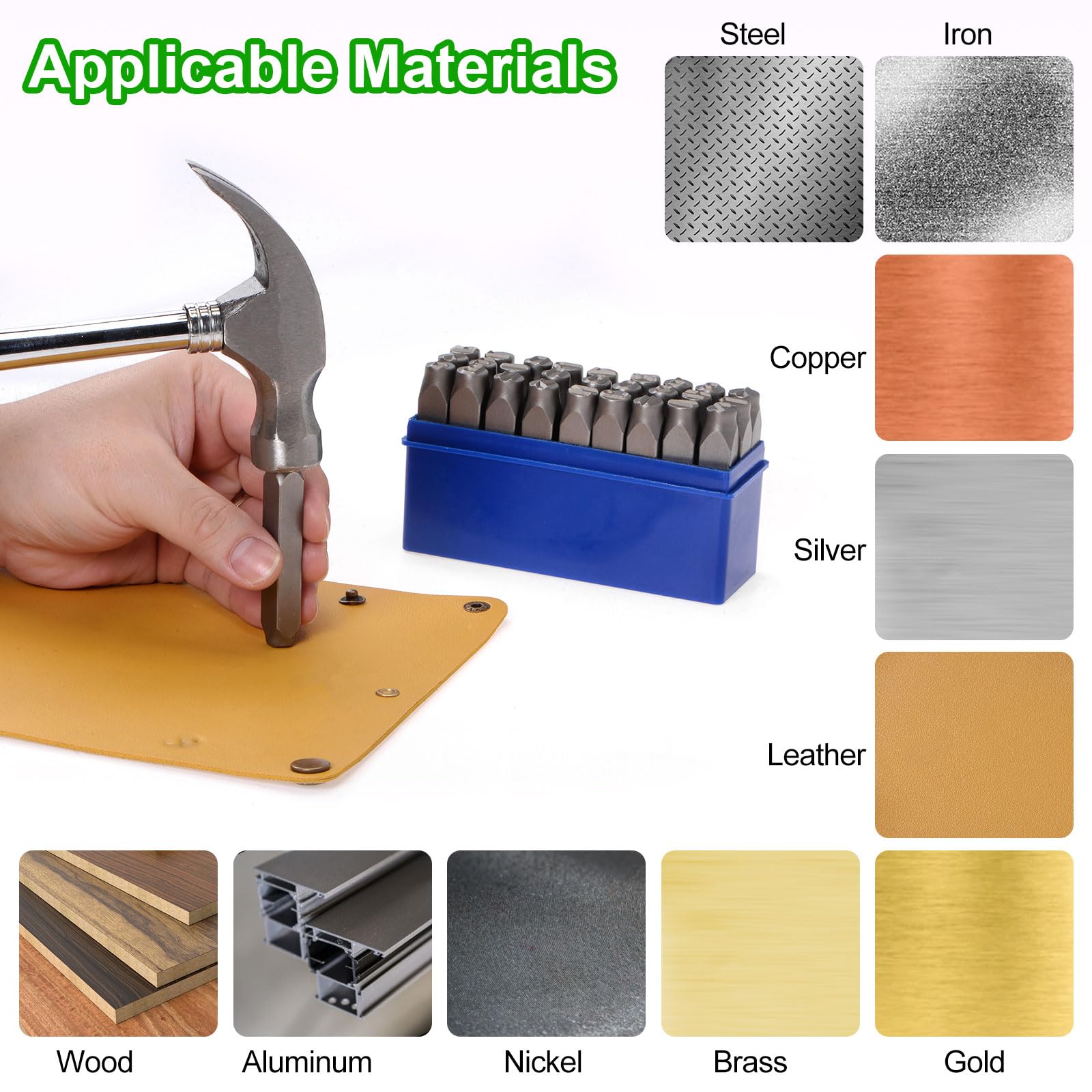 Amazon.com: HARFINGTON 36pcs Metal Stamping Kit 1/4