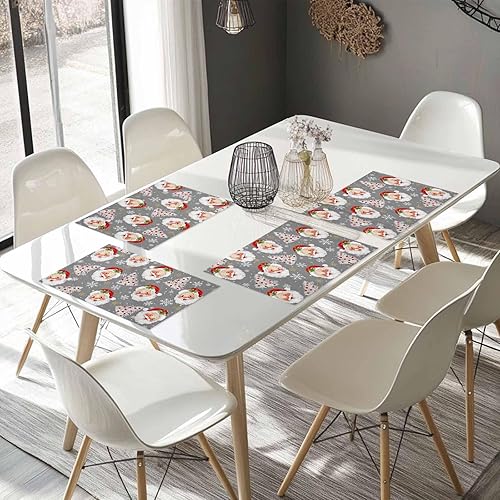 Vista 229 de Juego de 6 manteles individuales rojos para el día de San Valentín, diseño de corazón de San Valentín, resistentes al calor, lavables, manteles