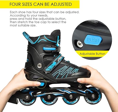 Miniatura 2 de Patines en línea ajustables para niños y adultos, patines con ruedas iluminadoras, para niñas y niños, hombres y mujeres