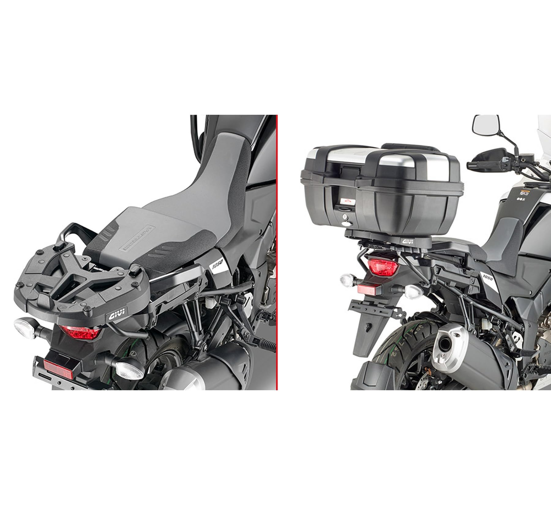 givi motorradkoffer e455nt monolock simply iv schwarz tech 45 lt + träger kompatibel mit suzuki v-strom 1050 de 2023 mototopgun e455nt + sr3117 + m5m