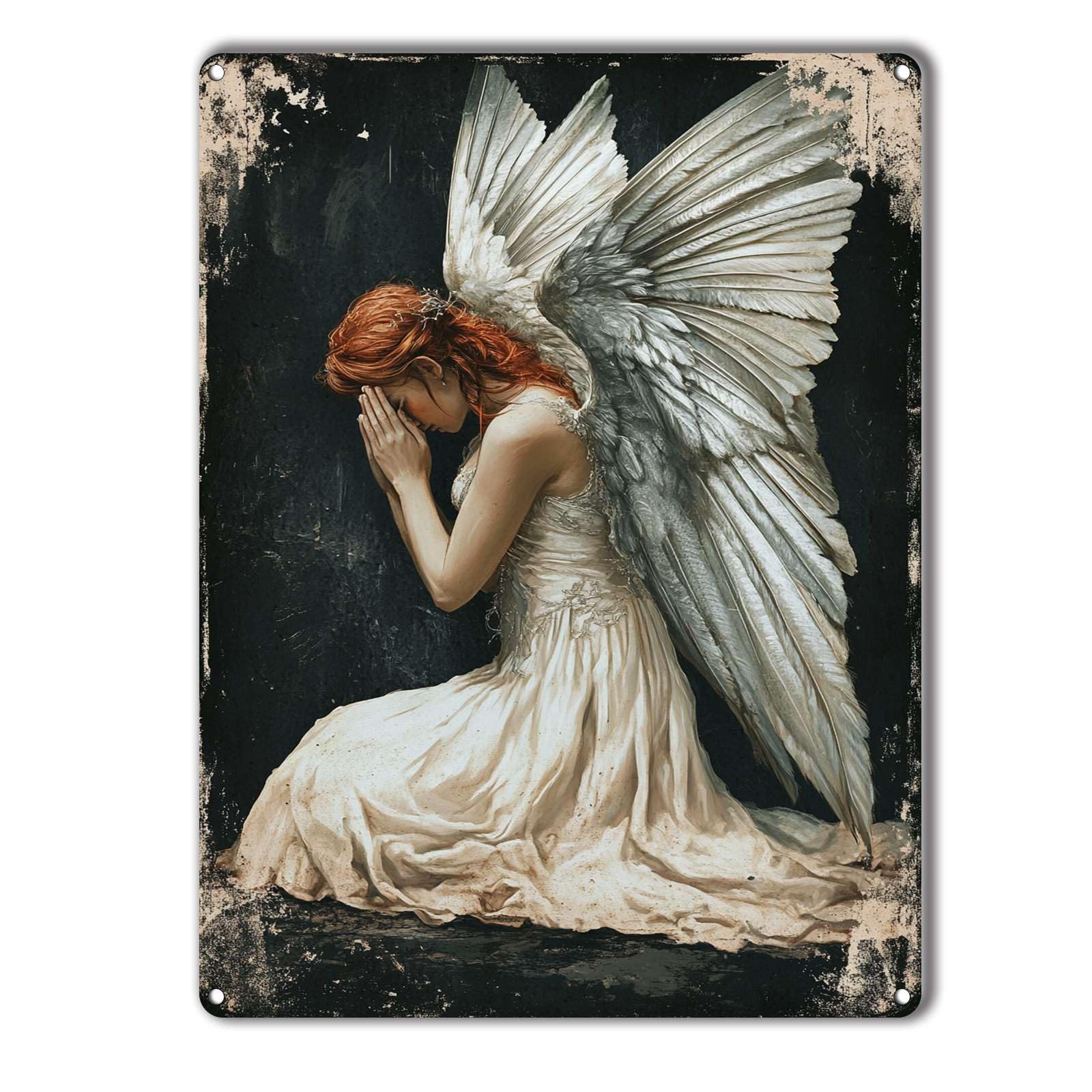 An Angelic Tin Sign Vintage Metal Sign Wall Decor for Farmhouse Home Bar Backyard Cafe 12×16 Inch