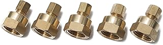 LTWFITTING Brass 1/4-Inch OD x 1/2-Inch Female NPT Compression Connector Fitting(Pack of 5)
