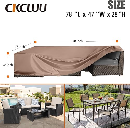 Vista 55 de Juego de funda impermeable para muebles de patio, fundas resistentes para muebles de exterior, juego de fundas resistentes al agua, juego de sofá