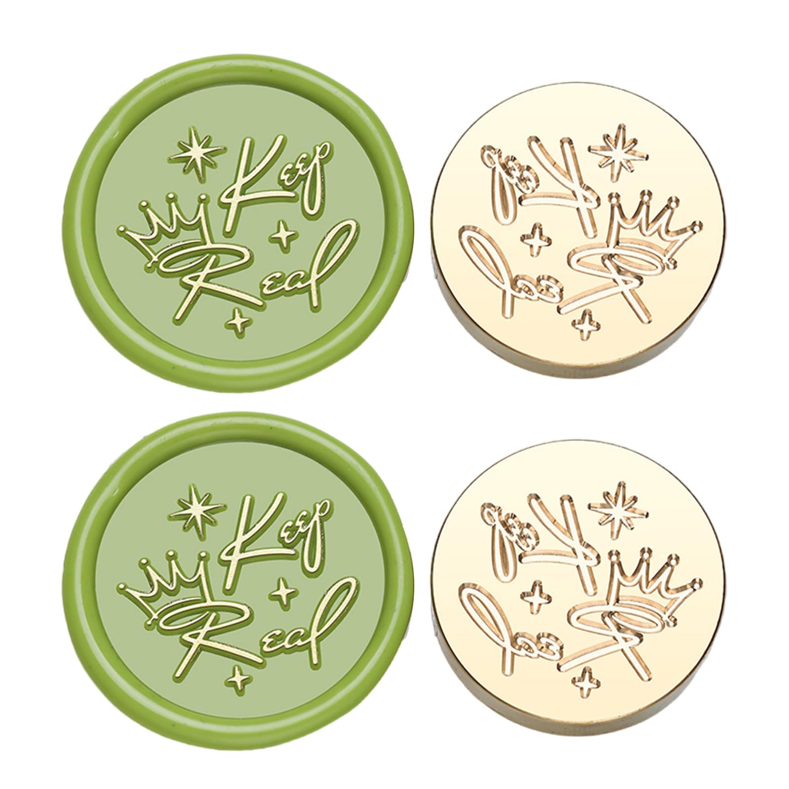 Jazuaiao 2Pieces Vintage Sealing Stamp Head for Wedding Invitations Envelope Scrapbooking Embossed Sealing Stamp Replacements Christmas Seal