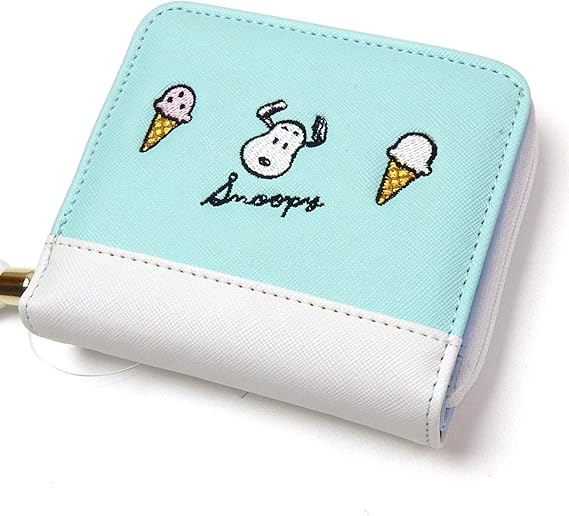 Amazon Co Jp スヌーピーミント ワンサイズ 女児 子供 婦人 レディース 二つ折り 財布 ウォレット Snoopy スヌーピー ラウンドファスナー Yg 0104b メール便対応 ファッション