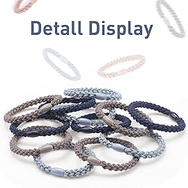Chuangdi 12 Pieces Cotton Hair Ties Braided Elastic Hair Bands Ropes Braided Ponytail Holders Accessories for Women(Navy Blue, Sky Blue, Gray)