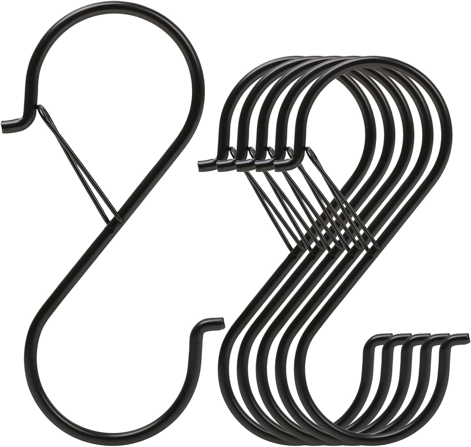 Ansxiy 6 Pack 5 Inch S Hooks for Hanging, Heavy Duty S