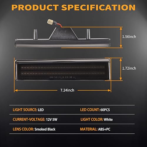 Miniatura 10 de Luces LED de posición laterales delanteras para Ford Bronco 1980-1986 y Ford F150 F250 F350 1980-1986 Pickup Truck SUV Lámparas de parachoques lente
