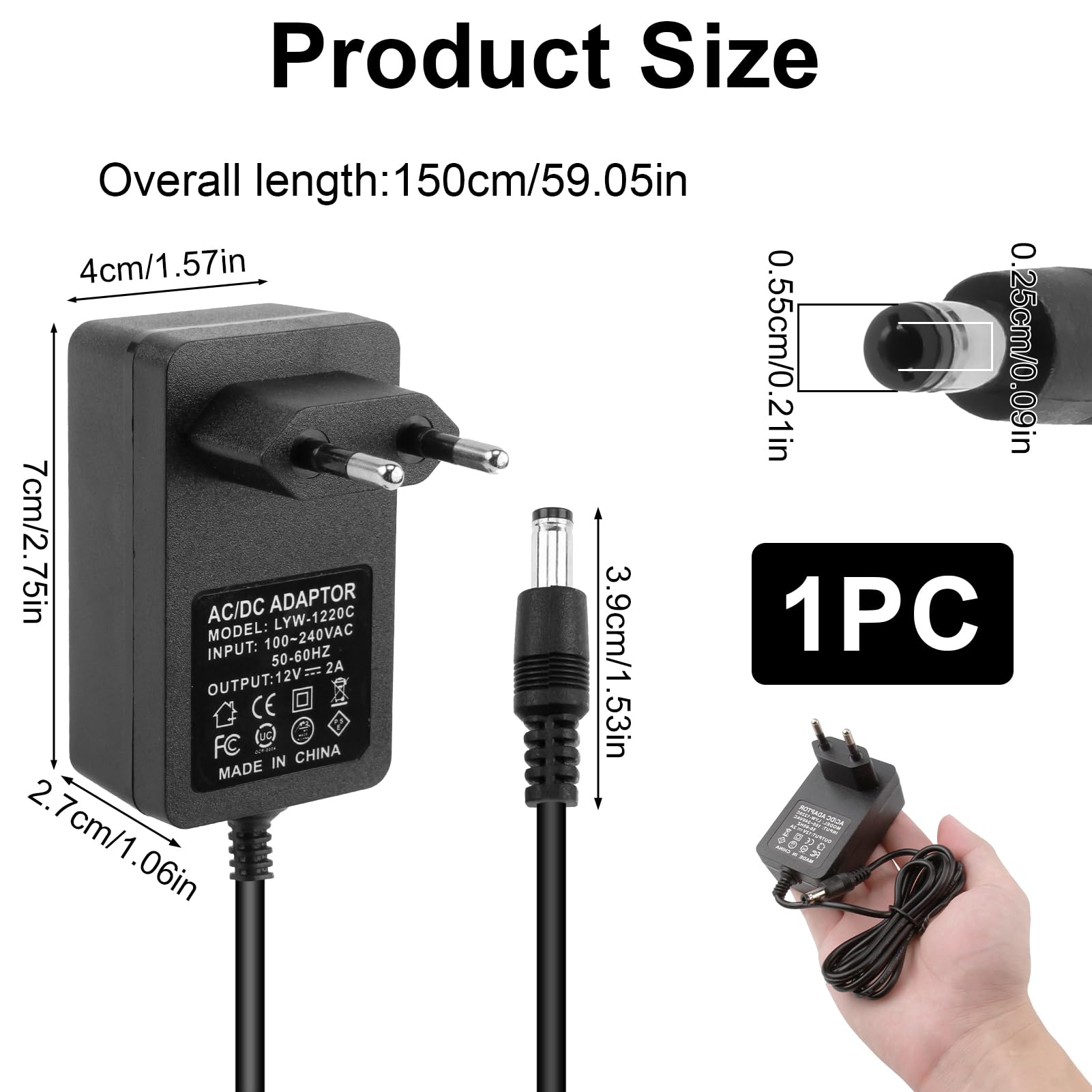 Adaptador CACC de 12 V compatible con el modelo MW48-1201200