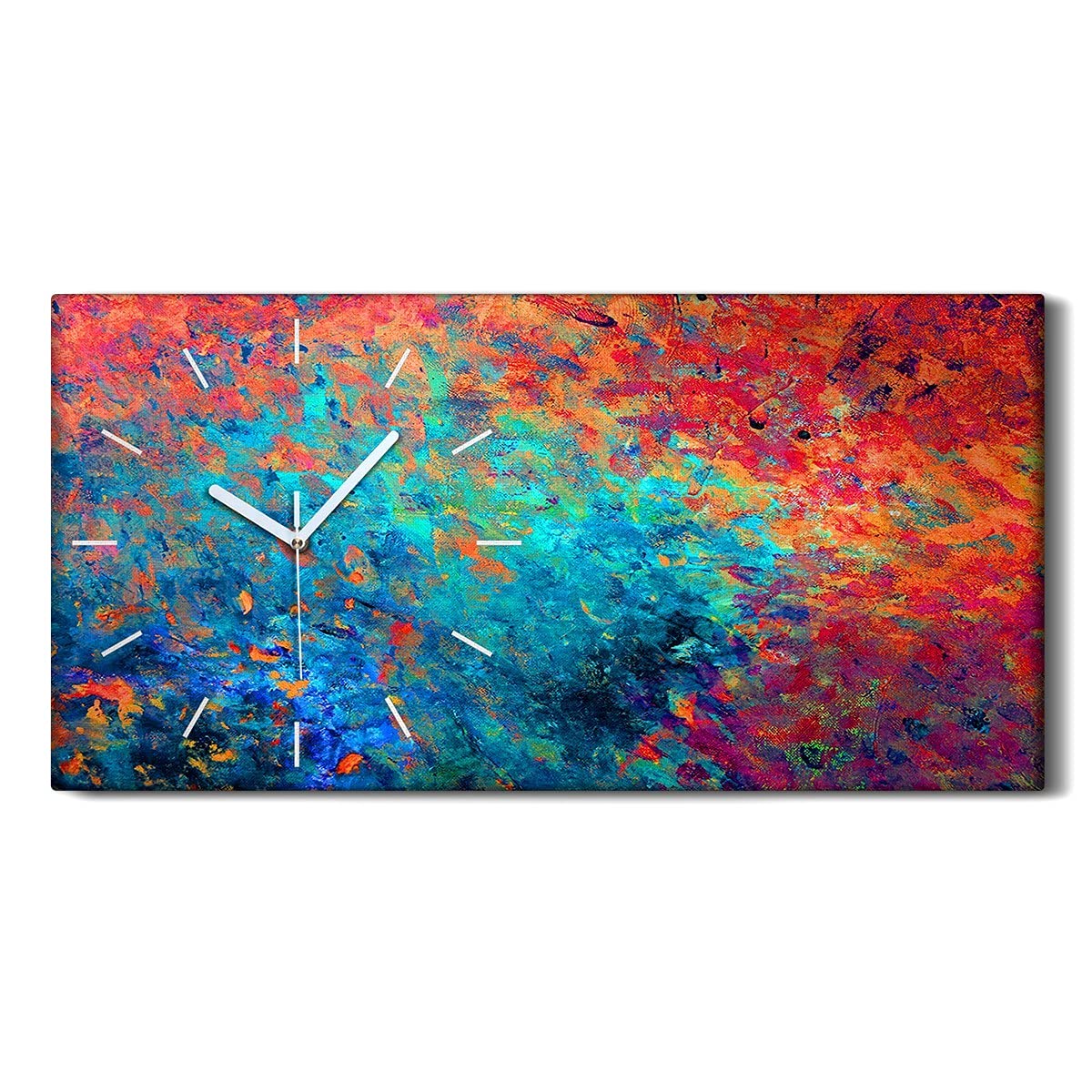 Horloge sur toile 60x30cm Coloray tableau mural moderne et silencieux pour salon
