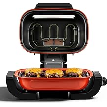 Electric Grill, Techwood 3-in-1 Indoor Grill, Odor-Free 3-Layer Filter Korean BBQ Grill, Timer Control Knob, Double Sided Heating, Roast, Toast, Grill & More for Parties & Everyday Meals, 1300W