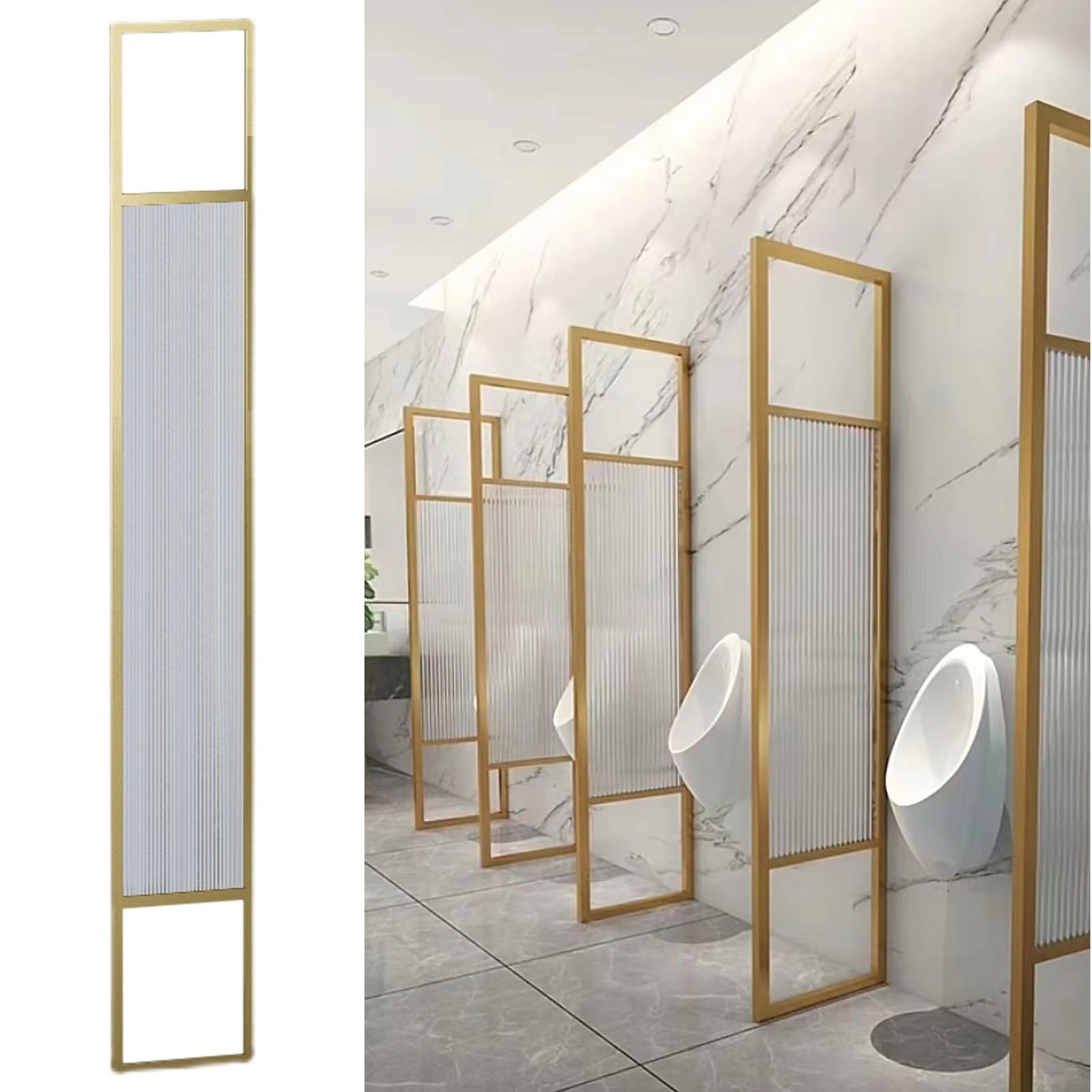 Mampara de urinario extra alta separador de baño masculino gris para pared de hotel