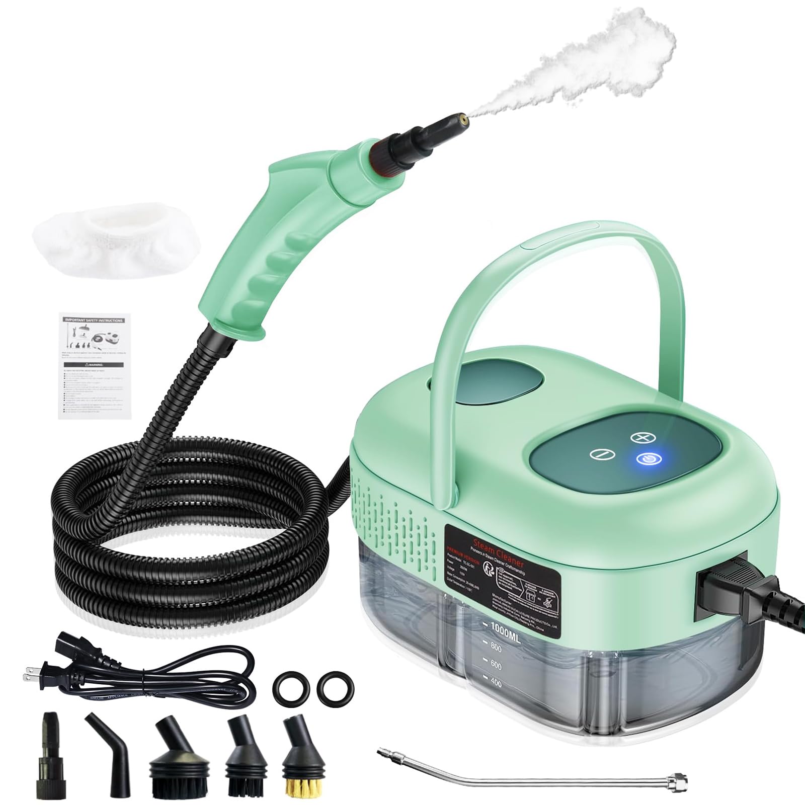 Handheld Steam Cleaner with Touch Screen Portable Steamer for Cleaning Hand Held Steamer Cleaner Pressurized Hand Steam Cleaner