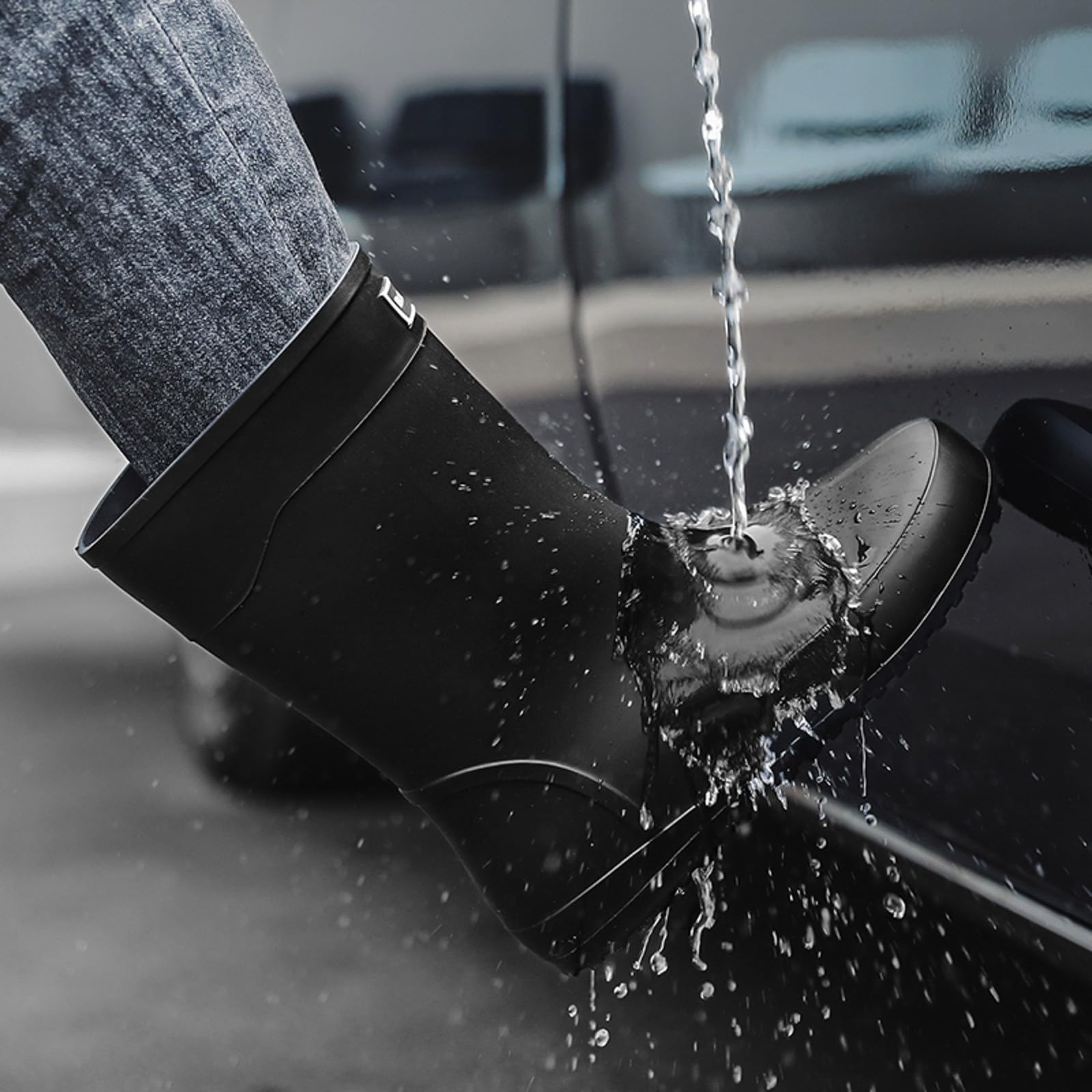 Generico Stivali Da Lavoro Uomo -Scarpe da pioggia fuori metropolitana stile europeo gomma antiscivolo cucina outdoor