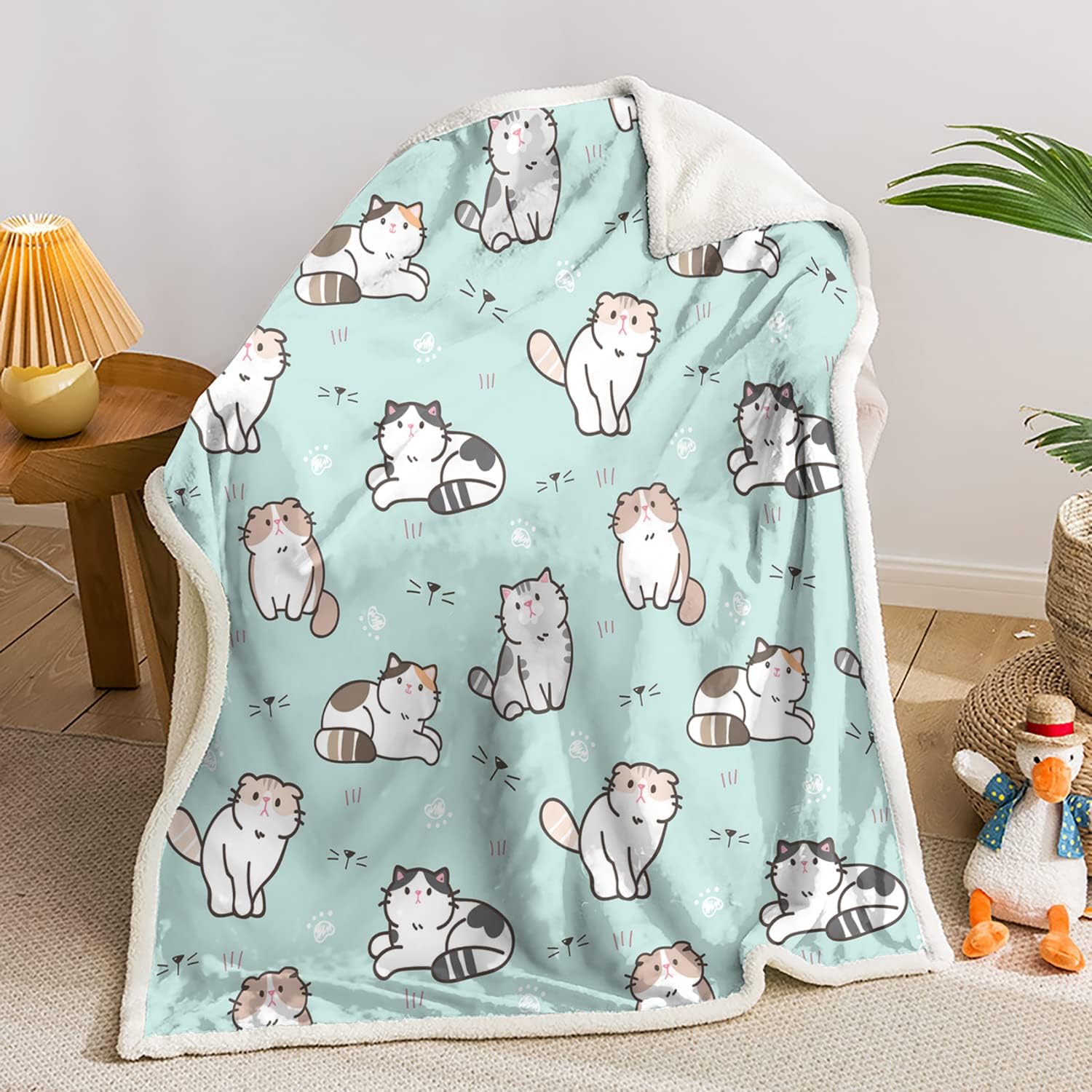 AILONEN Cat Throw Blanket for Couch Bed, Cat Themed Blanket