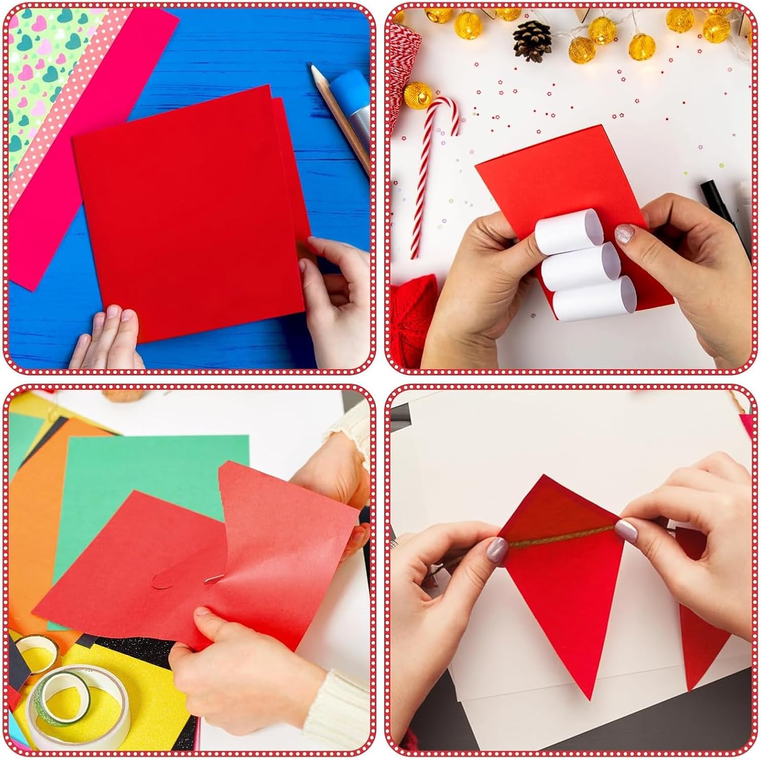 100 Sheets Red Cardstock 11.5"x11.5",220gsm Heavyweight Cardstock Paper, Thick and Smooth Card Stock Perfect for Card Making, Scrapbooking and Crafts DIY Projects (Red)