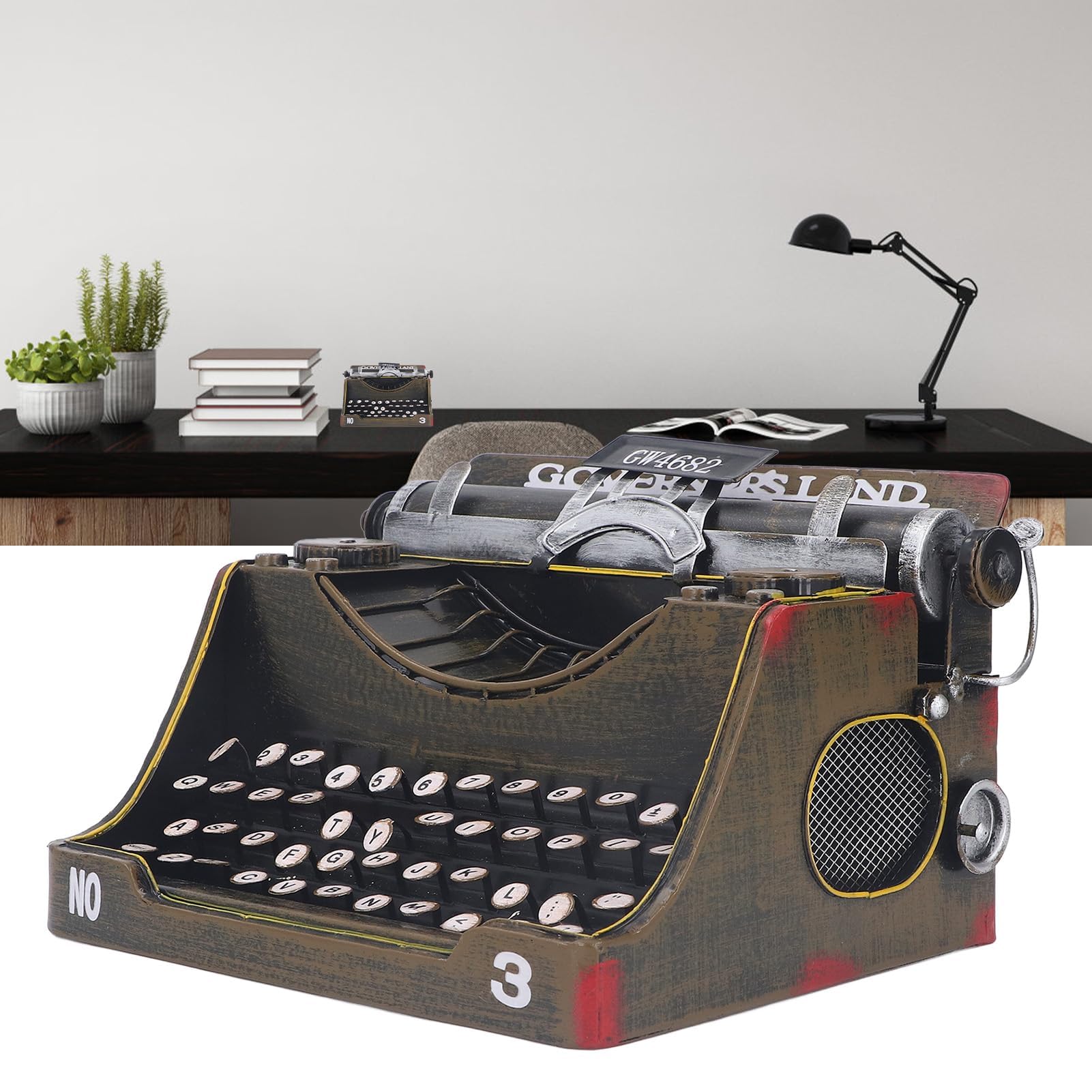 Vintage Retro Schreibmaschine, Handgefertigtes Dekorationsmodell aus Vintage Eisen f¨¹r Zuhause, Wohnzimmer, Anl?sse & Veranstaltungen