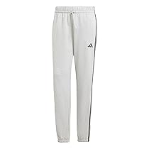 adidas Femme Essentials 3-Stripes French Terry Cuffed Pants, Medium Grey Heather, Black, S