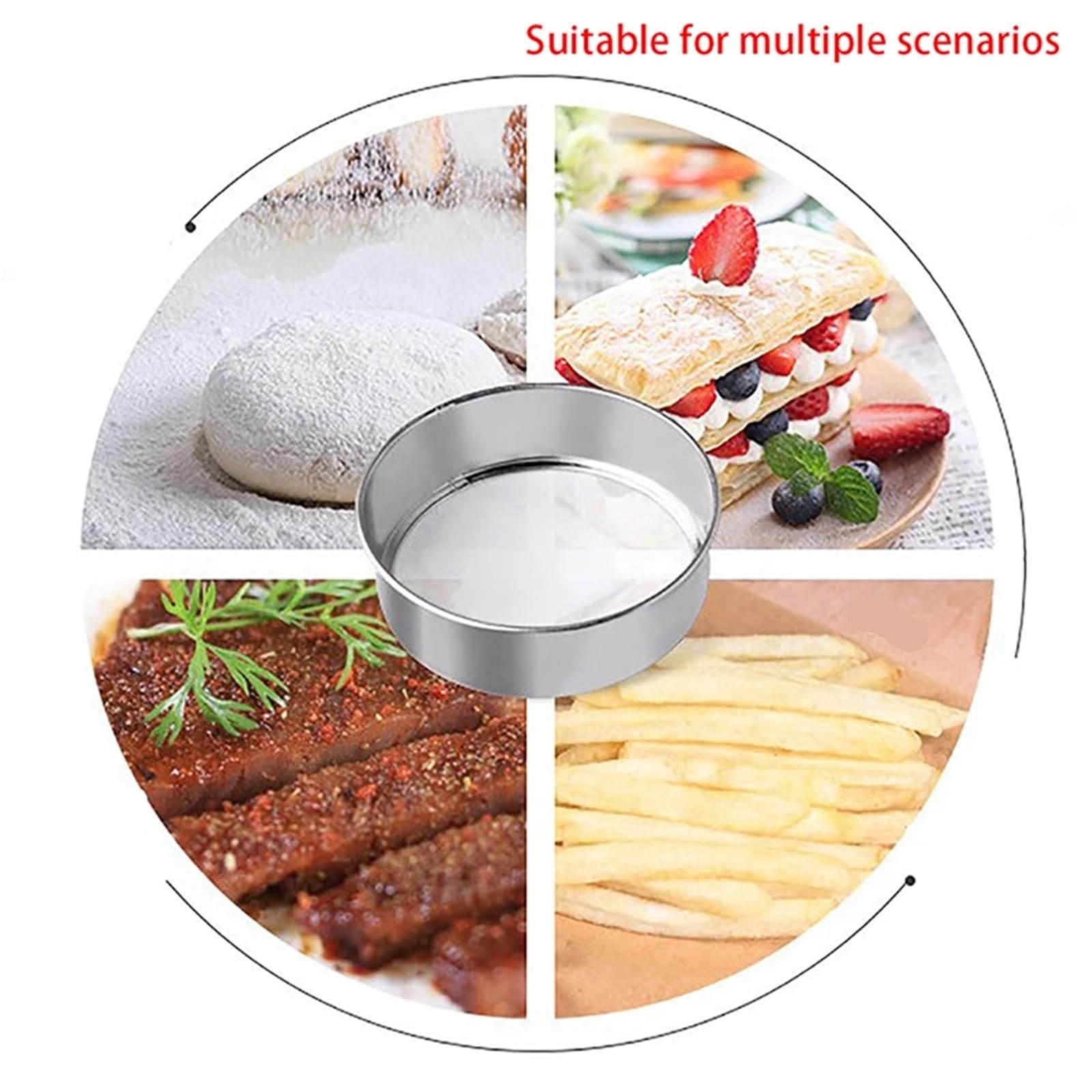 Tamiz de Cocina for harina, té, Pasta, colador, Tamis, Malla, utensilio for arroz, 2 uds para Hogar Cocina