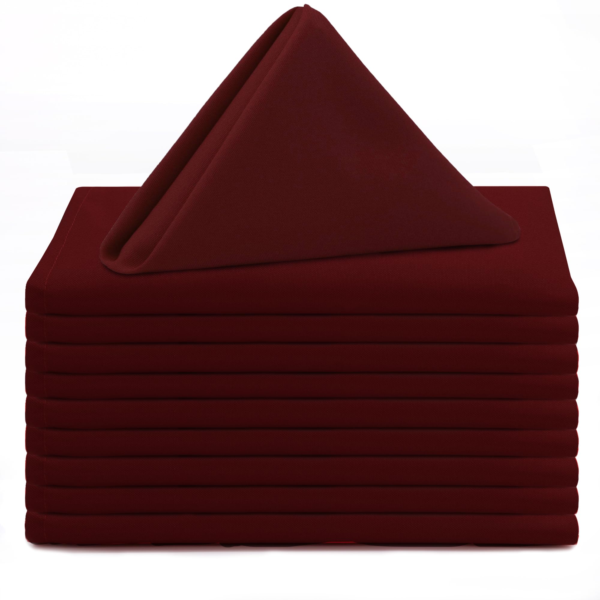 Your Chair Covers Cloth Polyester Napkins, 20 x 20 Inch, Washable Dinner Fabric Linen Napkins with Hemmed Edges for Restaurant, Wedding and Holiday Pack of 10 (Burgundy)OEKO-TEX STANDARD 100