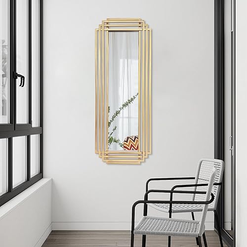 Miniatura 2 de Espejo rectangular moderno, espejo de tocador para sobre el fregadero, espejos de pared de arte geométrico de 42 x 16 pulgadas, espejos decorativos