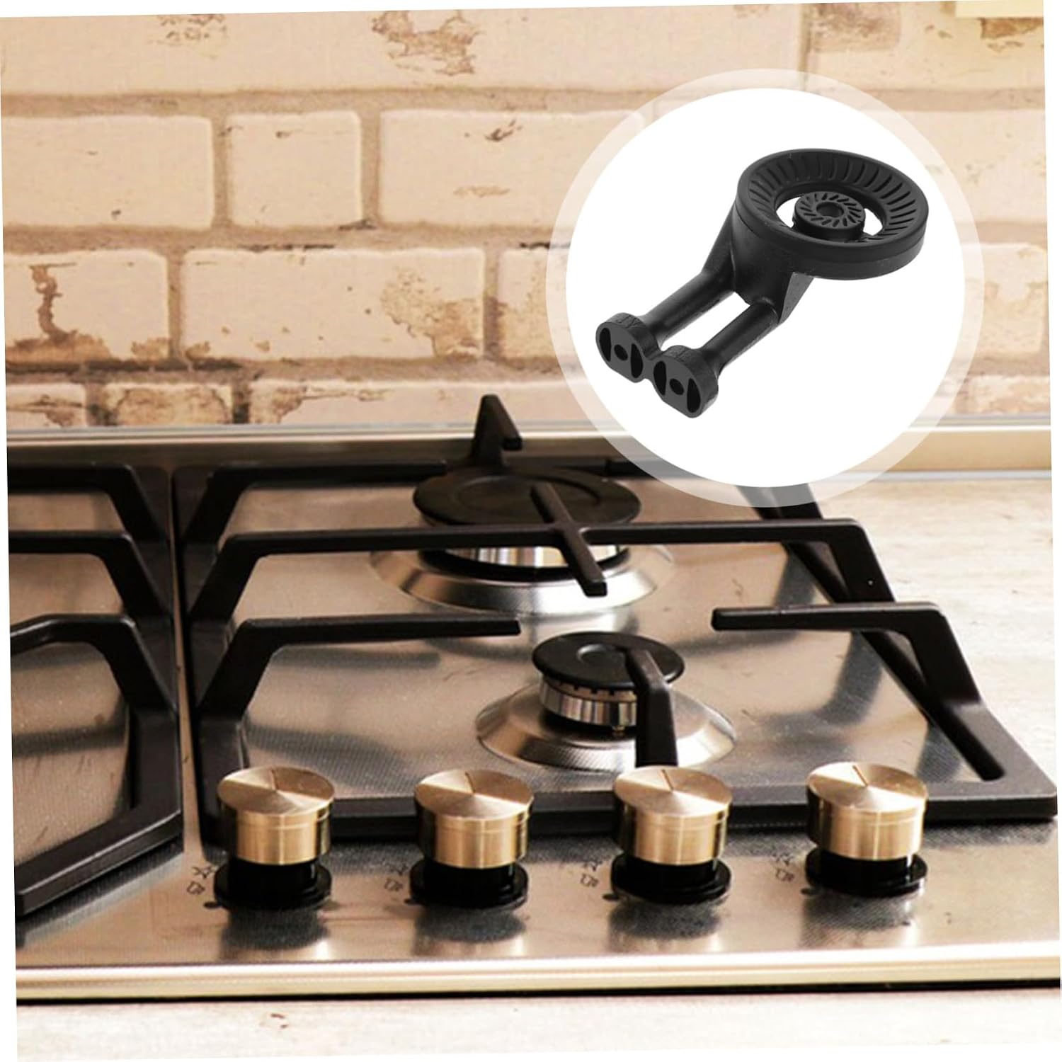 Universal Cast Iron Gas Stove Burner Head Replacement for Embedded Cooktops 7.87X4.44X2.75In Durable Flame Burner Part with Elevated Leg Design and Anti-Leak Safety