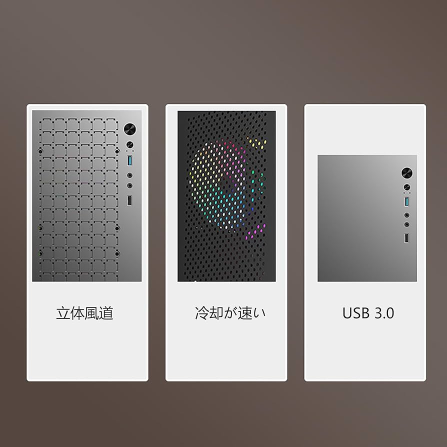 Amazon.co.jp: ゲーミングPC用ミドルタワーケース，合金鋼製，黑