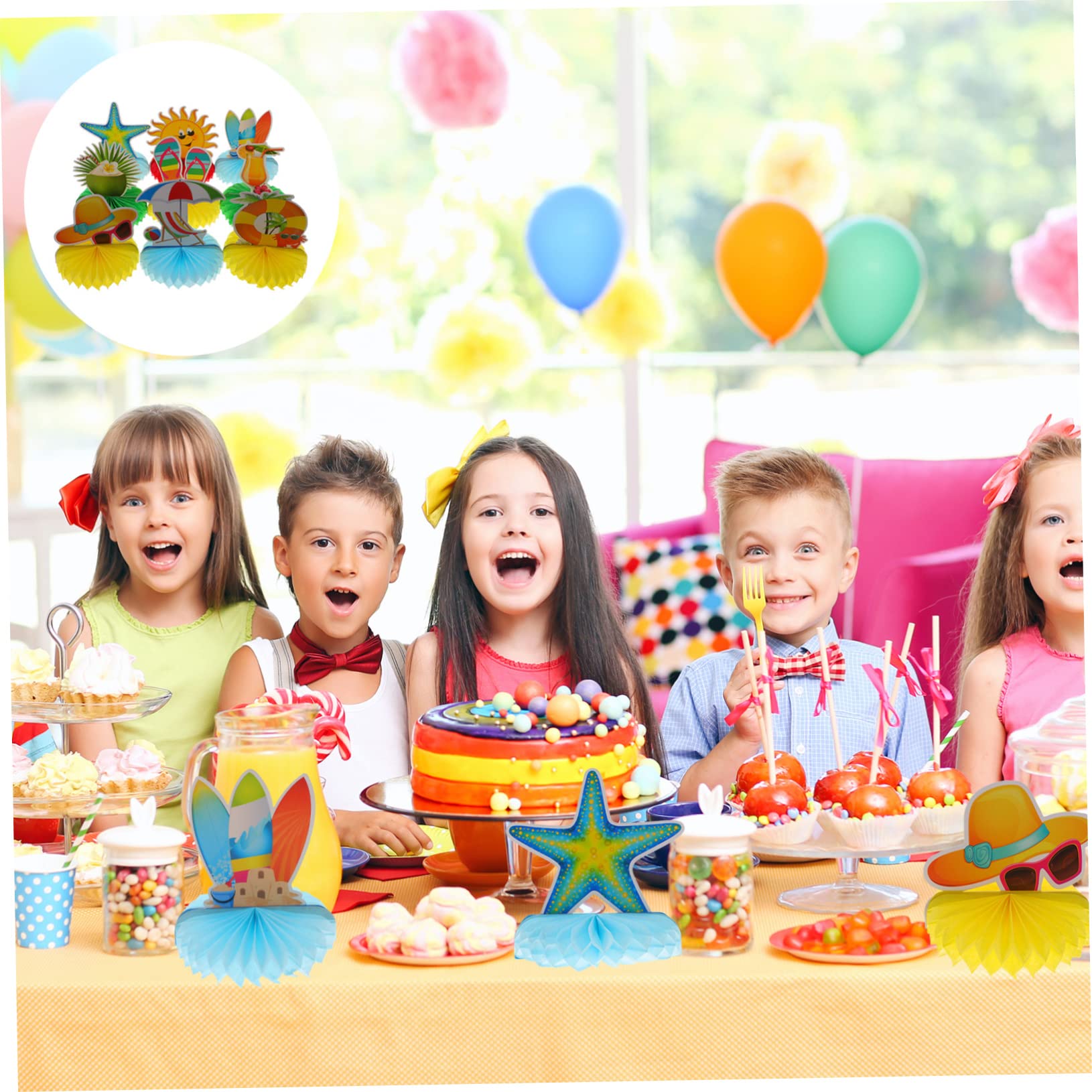 ifundom 27stücke Hawaii Party Deko Teiliges Honigwaben Ornament Für Sommerfestlichkeiten Einfache Anbringung Farbenfroh Für Fotohintergründe Und Kreative Partystimmung