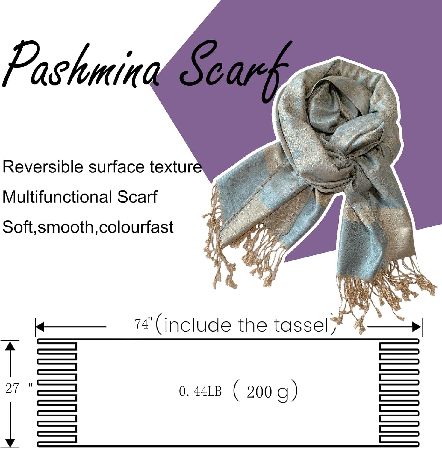 Pashmina Shawls and Waps Rave Scarf for Weddings Festival image 2