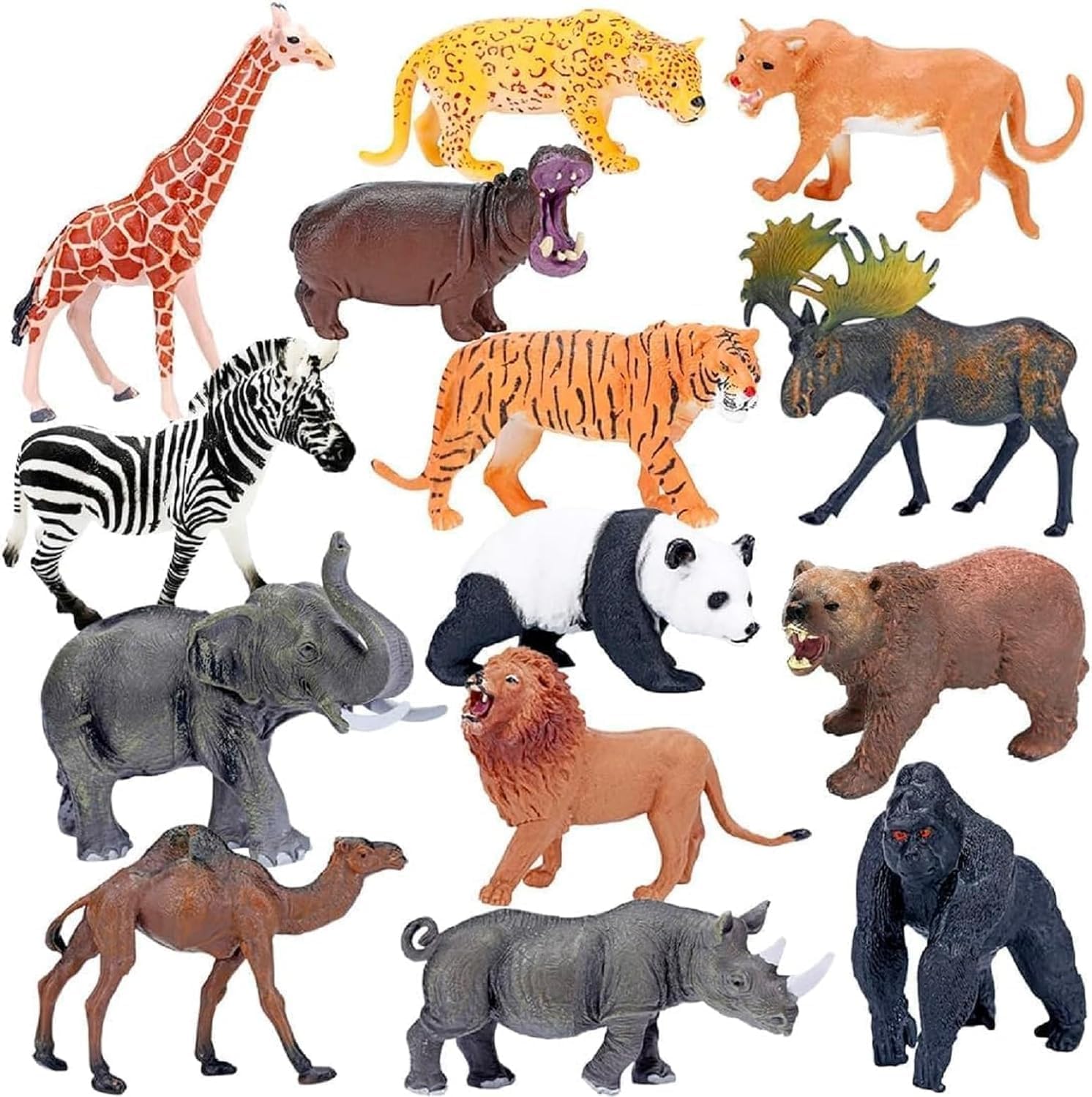 24 Pcs Animal Toys Set - Realistic Wild Farm Animals for Kids - Durable, Non-Toxic, Educational Playset - Perfect Learning Gift for Boys and Girls