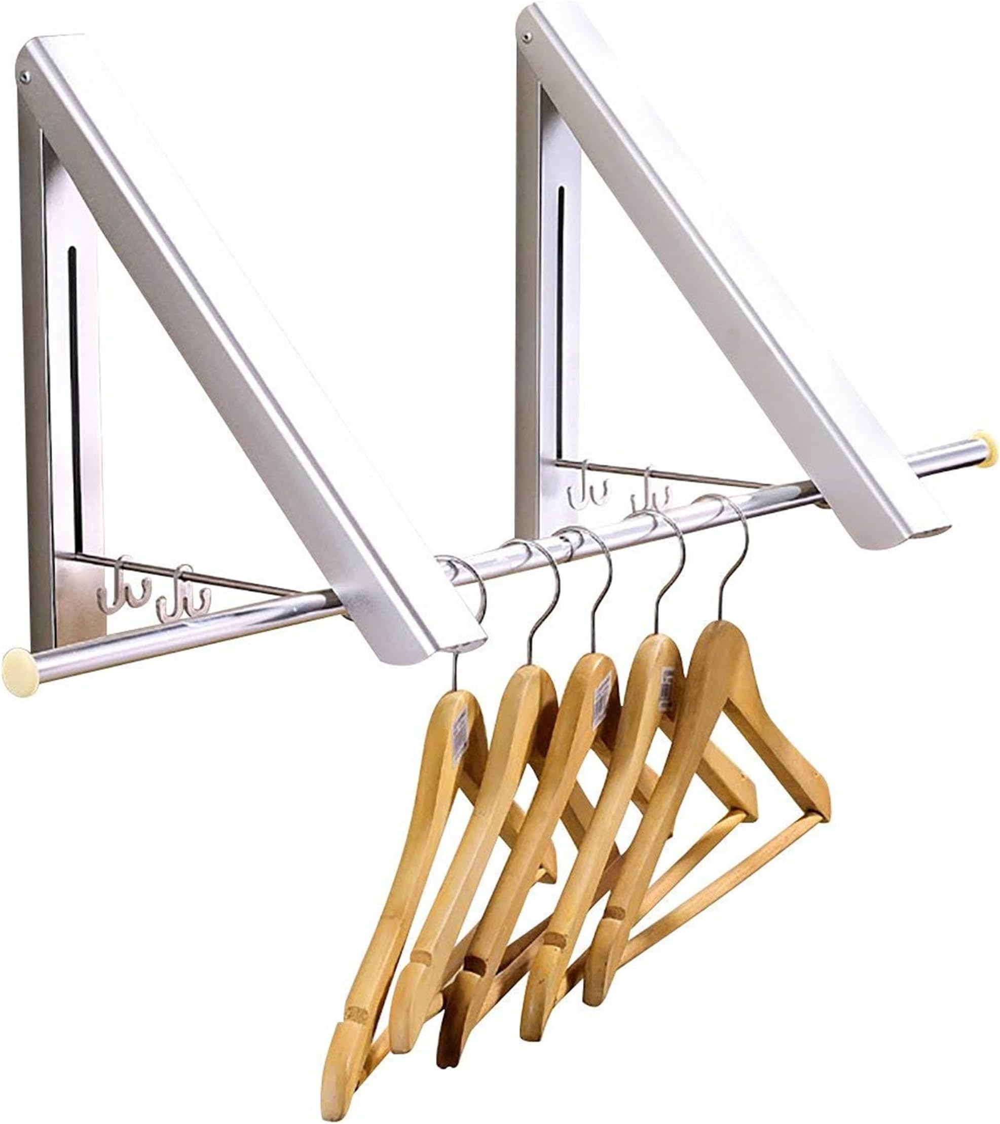 KK5 Clothes Hanger - Aluminium Folding & Retractable Clothes Racks| Wall Mounted Clothes Drying Rack| Home Storage Organiser Space Savers for Living Room, Bathroom, Bedroom, Easy Installation - 1 Kit