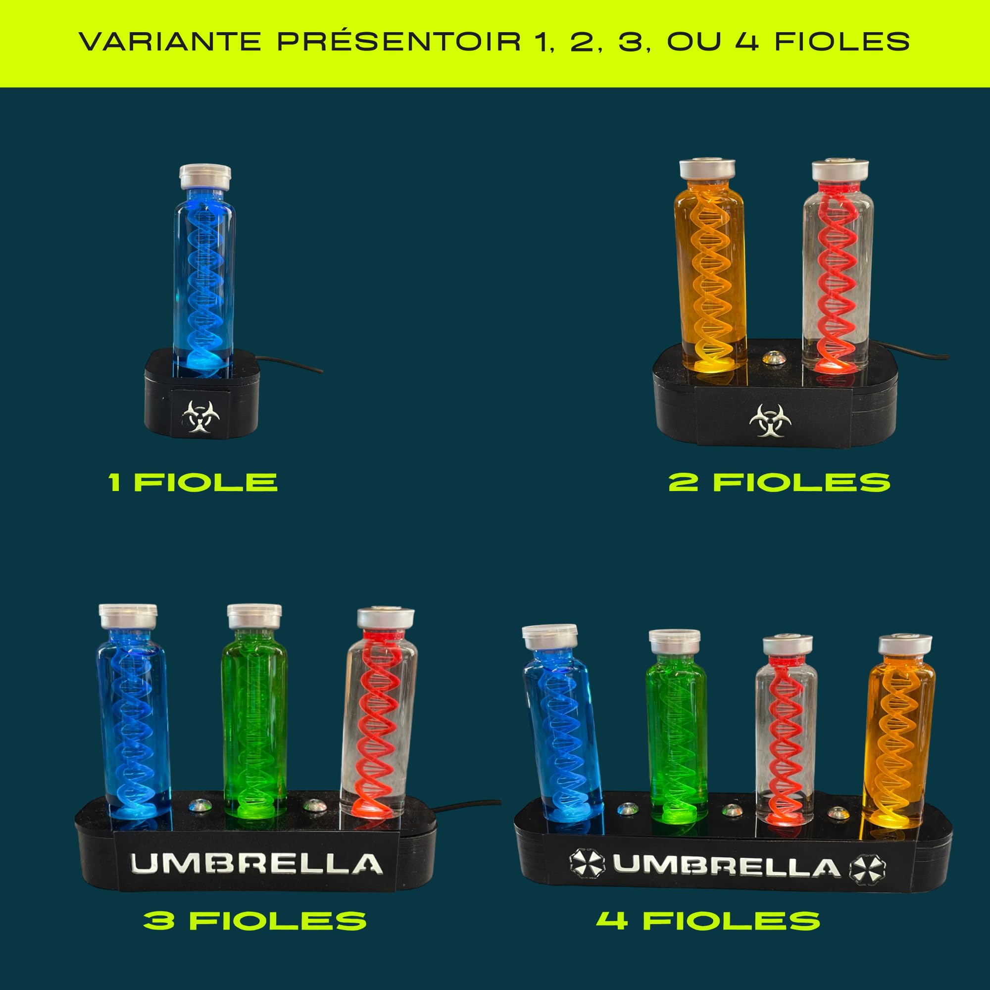 Présentoir Lumineux LED Pour Fiole - Représentation De Virus - Déco Scientifique