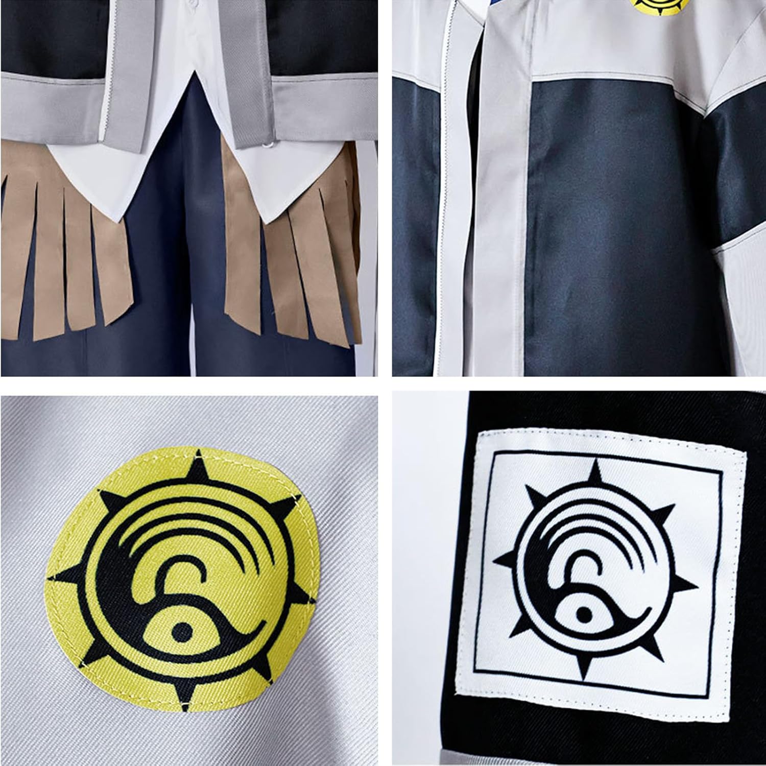 AwwwCos Men's Cosplay Costume Grey Coat Shirt Apron Pants Waist Bag for Halloween Party Role Play Outfit