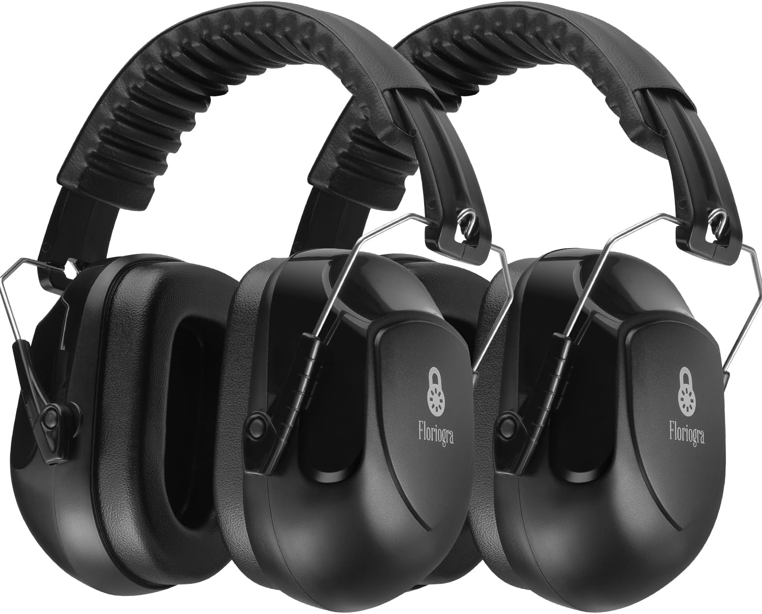 Floriogra 2 Pack 34dB Noise Canceling Headphones For Shooting, Hearing Protection Earmuffs, Ear Protection Headphones, Thickened Headband Ear Muff For Noise Reduction for Shooting, Construction,Mowing
