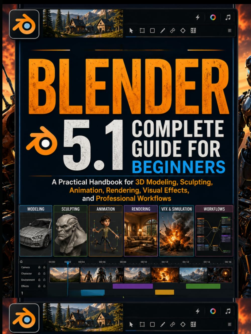 Blender 5.1 Complete Guide for Beginners: A Practical Handbook for 3D Modeling, Sculpting, Animation, Rendering, Visual Effects, and Professional Workflows