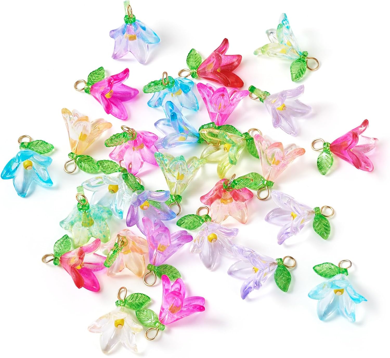 Pandahall Acrylic Flower Charms Floral Leaf Charms Transparent Lily Floral Dangle Charms Crystal Floral Earring Charms for DIY Jewelry Making - Image 7