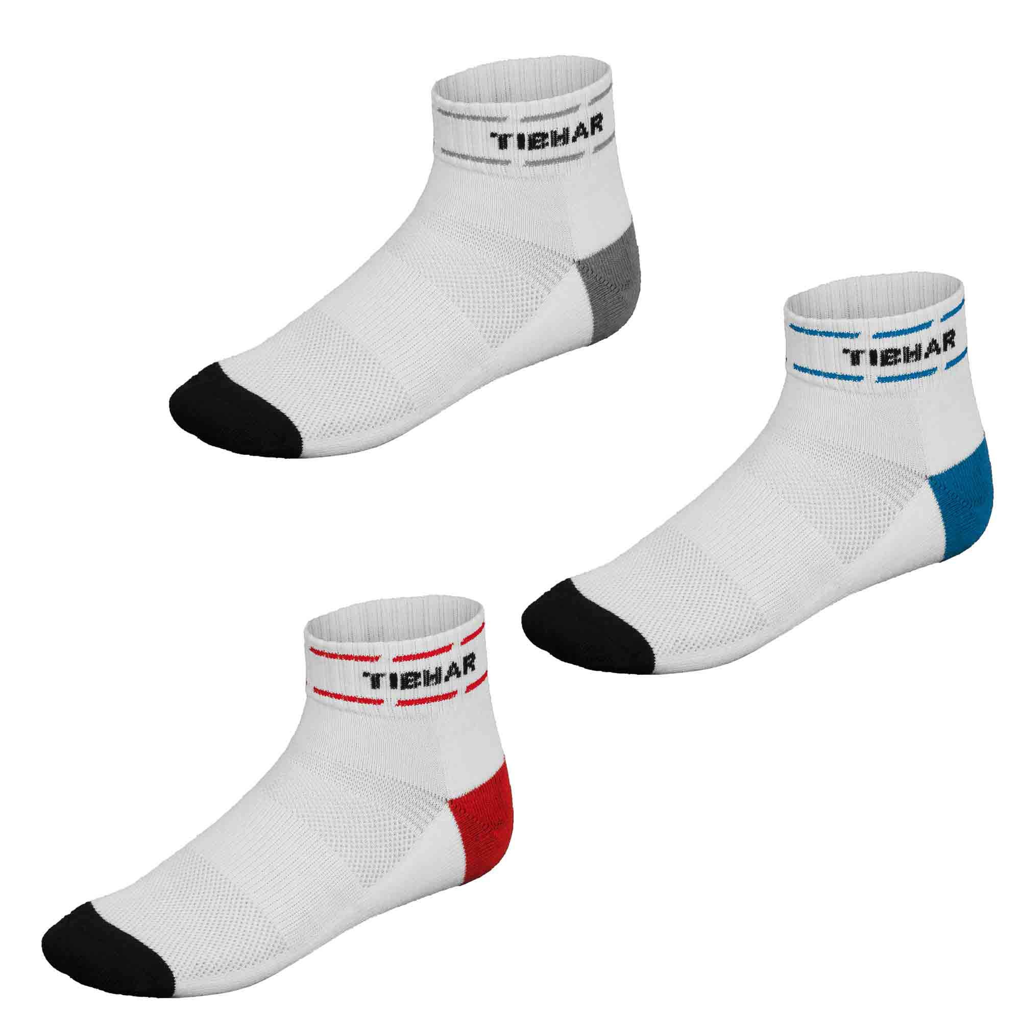 Tibhar Unisex White / Grey Table Tennis Socks Classic Plus Sports Socks Functional Socks, 42-44