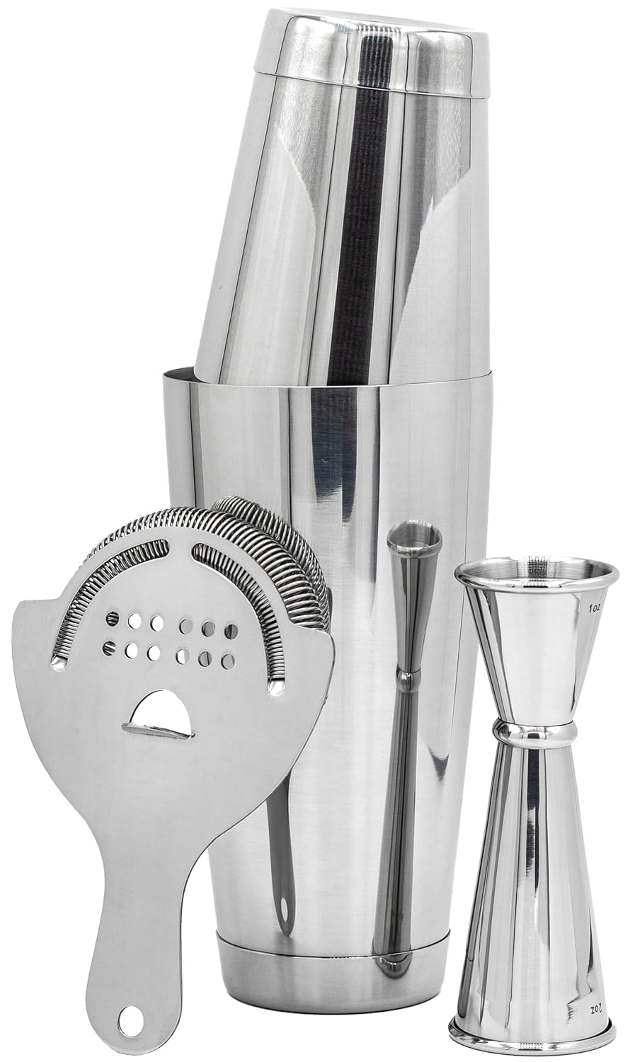 Buy Boston Shaker 3Piece Set Cocktail Shaker, Japanese Style Jigger