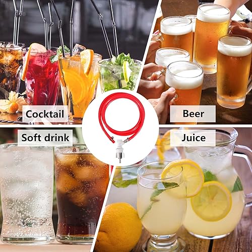 Miniatura 5 de PERA - Juego de manguera de gasolina con cierre de bola de carbonatación, tapa de botella de mascotas, adaptador de carbonizador con bloqueo de bola