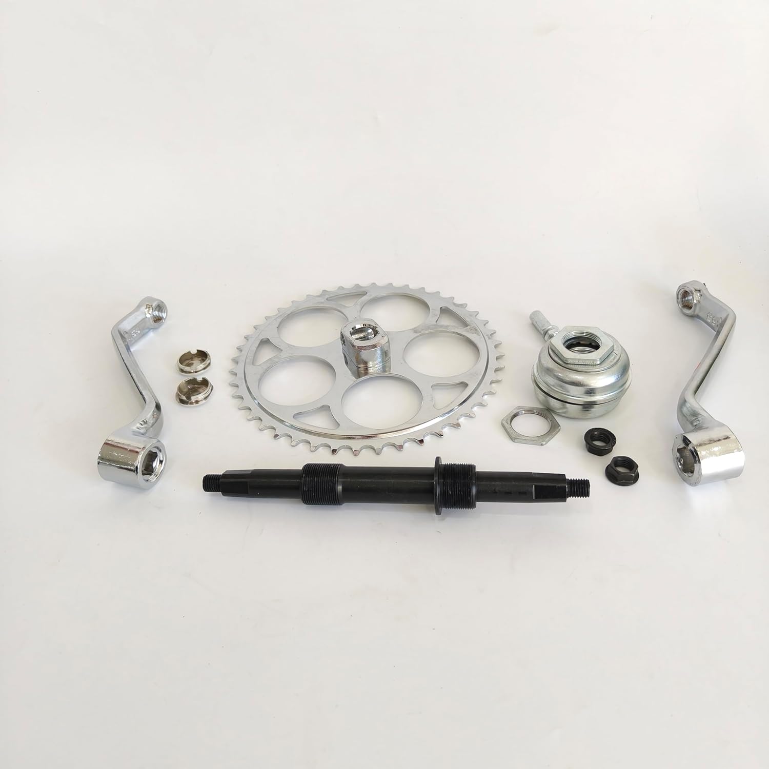 CDHPOWER 44T Crank Assembly-3pcs, 2" Cup Conversion Kit Crank Set Bottom Bracket for Bicycle Bike Bottom Bracket