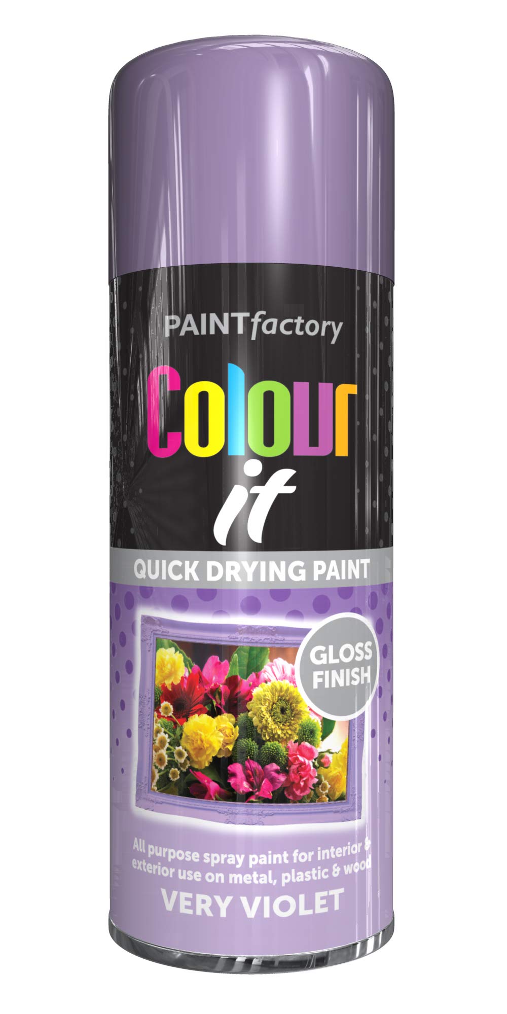 x1 Paint Factory Multi-Purpose Colour It Spray Paint 400ml Very Violet Gloss