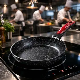 Frigideira Antiaderente de Cerâmica 24cm Premium – Frita Sem Óleo, Cabo Ergonômico, Compatível com Fogão Gás, Elétrico e Indução