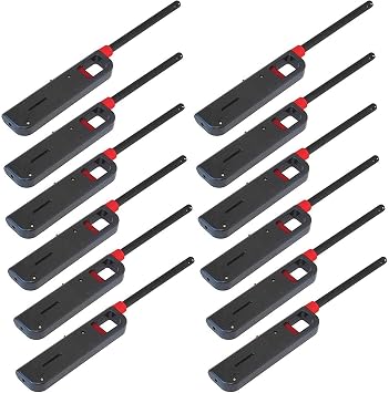 12 Pack BBQ Grill Lighter Refillable Butane Gas Candle Fireplace Kitchen Stove Long