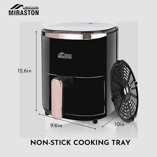 Miniatura 6 de Freidora de aire de 3.6 cuartos de galón con pantalla digital y 9 ajustes preestablecidos, incluye bandeja para hornear para freír y recalentar,