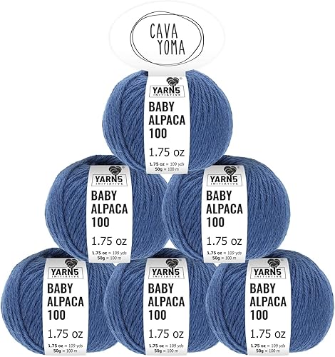 Cavayoma - Lana 100% de alpaca bebé disponible en más de 35 colores y de Categoría Ligera de 10.58 onzas (300g) o Abultada de 6 x 1.76 onzas (50g) -