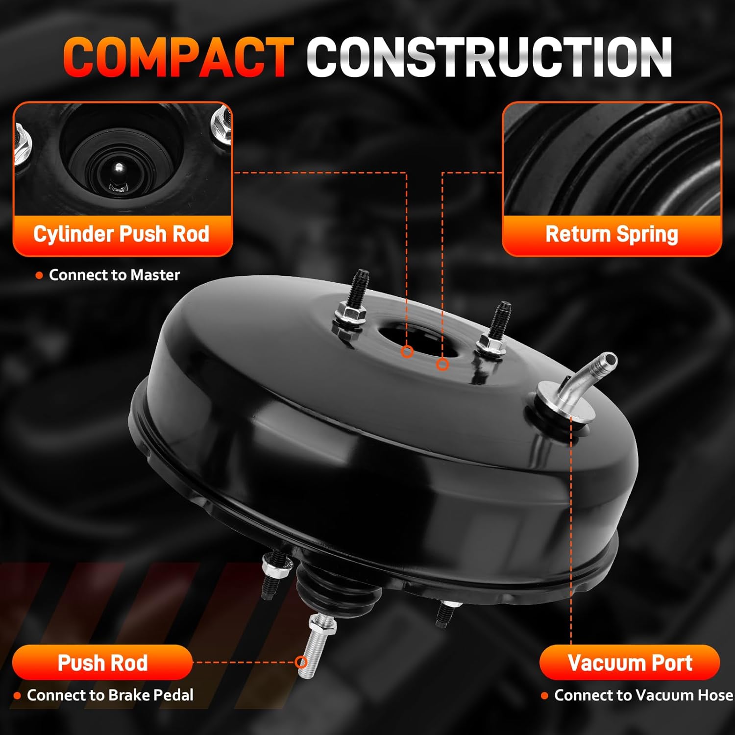 53-4902 Vacuum Power Brake Booster Compatible with Toyota Tundra Base SR5 Limited 3.4L 4.0L 4.7L V6 V8 2000-2006, Booster Assembly Replace # 44610-0C010, 44610-0C011, 44610-0C012